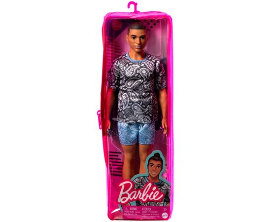 Кукла Barbie Кен Модник в футболке с узором пейсли (HJT09)