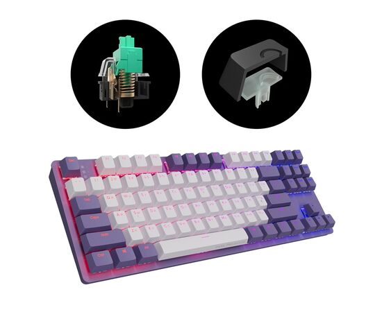 Клавиатура Dark Project KD87A Mech. g3ms Sapphire Violet (DPO-KD-87A-400300-GMT), изображение 7 Клавиатура Dark Project KD87A Mech. g3ms Sapphire Violet (DPO-KD-87A-400300-GMT), изображение 7