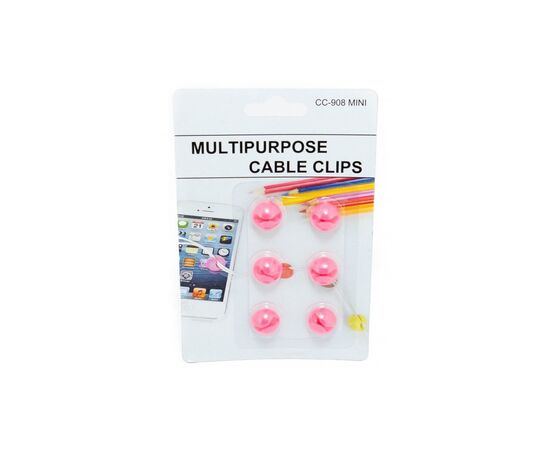 Тримач для кабелю Extradigital CC-908 Cable Clips mini, Pink (KBC1697), зображення 4 Тримач для кабелю Extradigital CC-908 Cable Clips mini, Pink (KBC1697), зображення 4