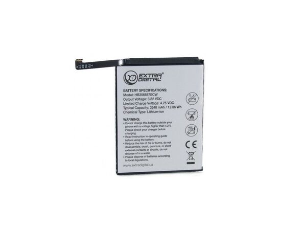 Акумуляторна батарея для телефону Extradigital Huawei P Smart Plus HB356687ECW 3340 mAh (BMH6496)