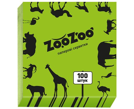 Салфетки косметические ZooZoo однослойные зеленые 24x23 см 100 шт. (4823019009330)