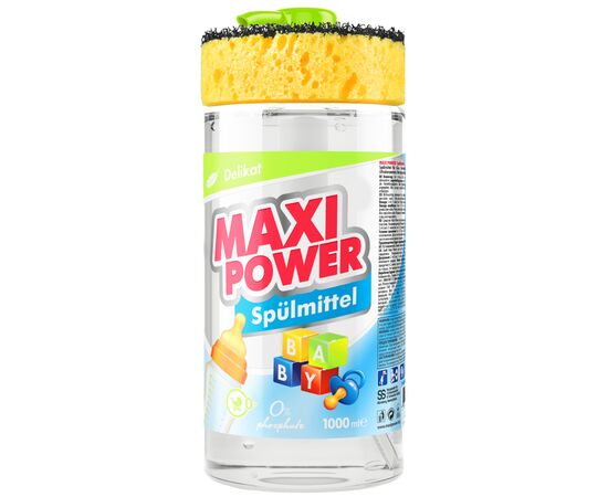 Засіб для ручного миття посуду Maxi Power для дитячого посуду 1000 мл (4823098413387)