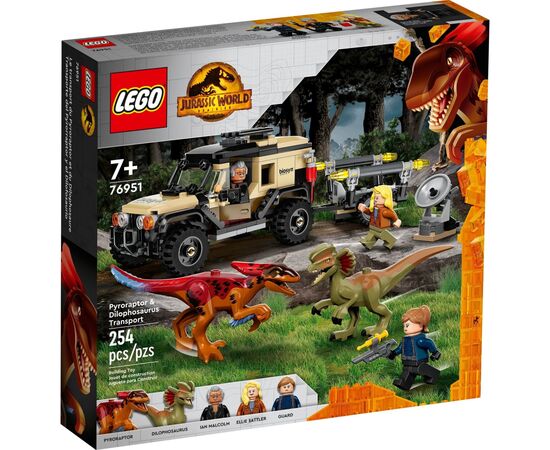 Конструктор LEGO Jurassic World Перевозка пирораптора и дилофозавра 254 детали (76951)