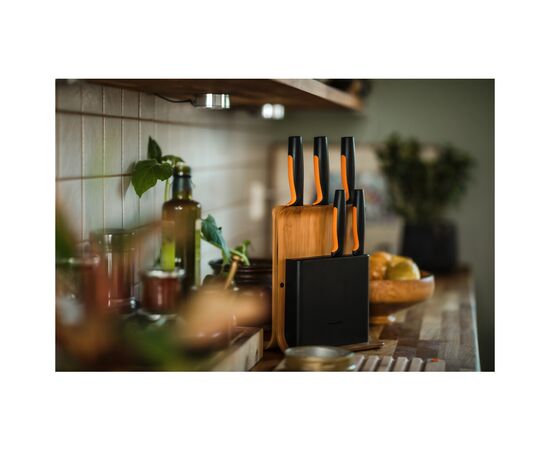 Набор ножей Fiskars Functional Form Bamboo 5 шт (1057552), изображение 2 Набор ножей Fiskars Functional Form Bamboo 5 шт (1057552), изображение 2
