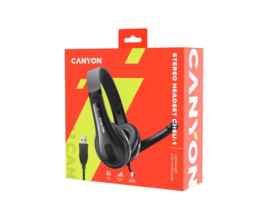 Наушники Canyon CHSU-1 USB Black (CNS-CHSU1B), изображение 5 Наушники Canyon CHSU-1 USB Black (CNS-CHSU1B), изображение 5