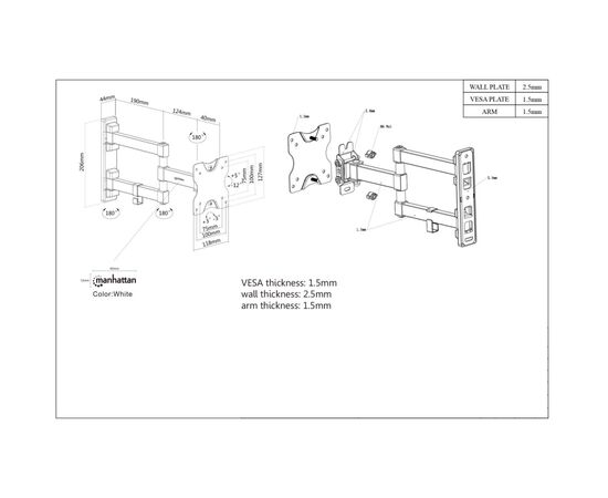 Кронштейн Manhattan MH TV 13" - 27" (461382), изображение 9 Кронштейн Manhattan MH TV 13" - 27" (461382), изображение 9