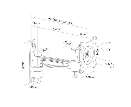 Кронштейн Manhattan MH TV 13" - 32" (423700), изображение 4