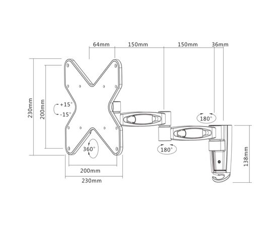 Кронштейн Manhattan MH TV 23" - 42" (423755), изображение 5