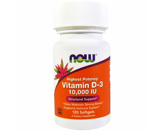 Витамин Now Foods Витамин D-3 10000IU, 120 желатиновых капсул (NOW-00376)