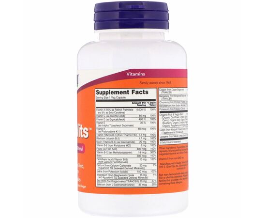 Мультивитамин Now Foods Мультивитамины, Daily Vits, Multi Vitamin & Mineral, 120 ка (NOW-03776), изображение 2 Мультивитамин Now Foods Мультивитамины, Daily Vits, Multi Vitamin & Mineral, 120 ка (NOW-03776), изображение 2