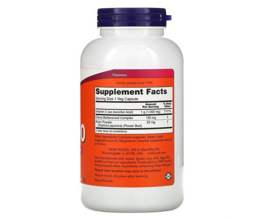 Вітамін Now Foods Вітамін C-1000, з 100 мг біофлавоноїдів, With 100 mg of Biof (NOW-00692), зображення 2 Вітамін Now Foods Вітамін C-1000, з 100 мг біофлавоноїдів, With 100 mg of Biof (NOW-00692), зображення 2