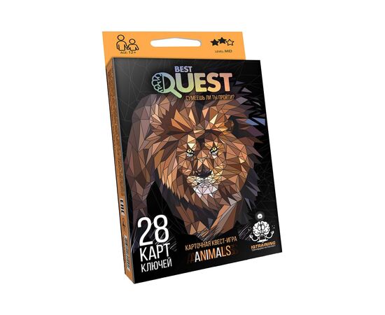 Настільна гра Danko Toys Best Quest Тварини, українська (BQ-01-02U)
