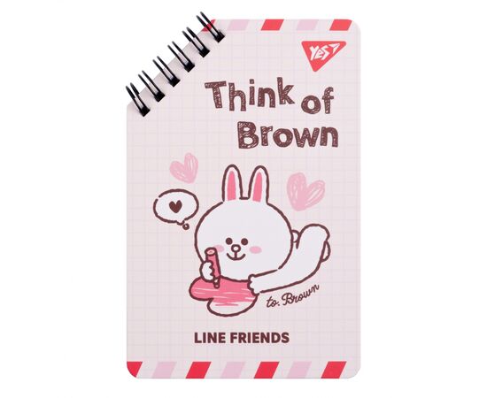 Блокнот Yes Line Friends Think of Brown 95 х 145 60 аркушів (151755)