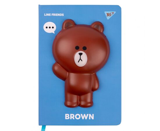 Блокнот Yes сквіш Line Friends Brown А5 140 х 200 128 аркушів Лінія / клітинка (151802)