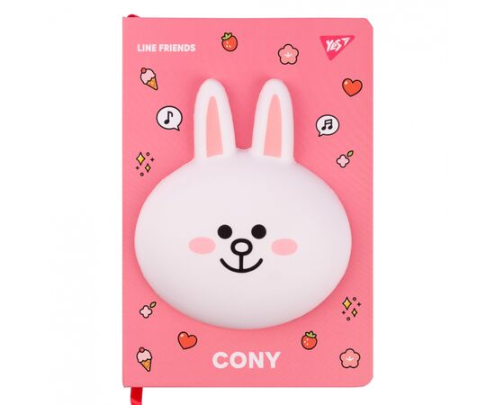 Блокнот Yes сквіш Line Friends. Cony А5 140 х 200 128 аркушів Лінія / клітинка (151788)