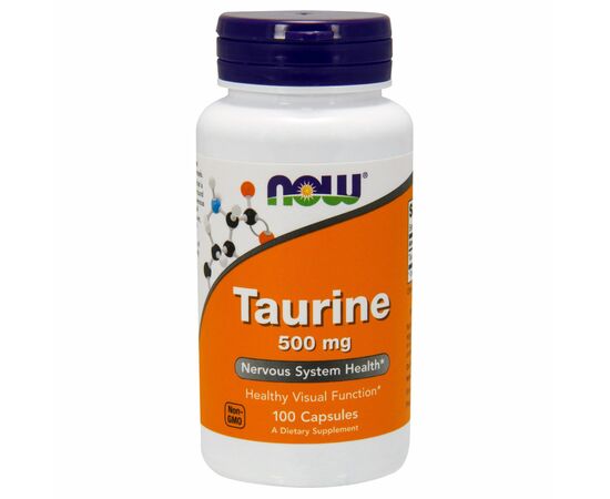 Амінокислота Now Foods Таурин 500 мг, 100 капсул (NOW-00140)