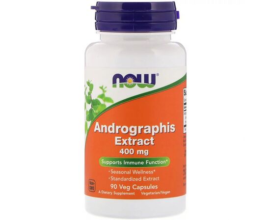 Трави Now Foods Екстракт Андрографіс 400мг, Andrographis Extract, 90 капсул (NOW-04591)