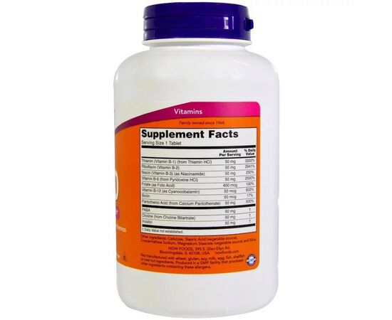 Витамин Now Foods B-Комплекс 50, B-50, 250 таблеток (NOW-00428), изображение 2 Витамин Now Foods B-Комплекс 50, B-50, 250 таблеток (NOW-00428), изображение 2