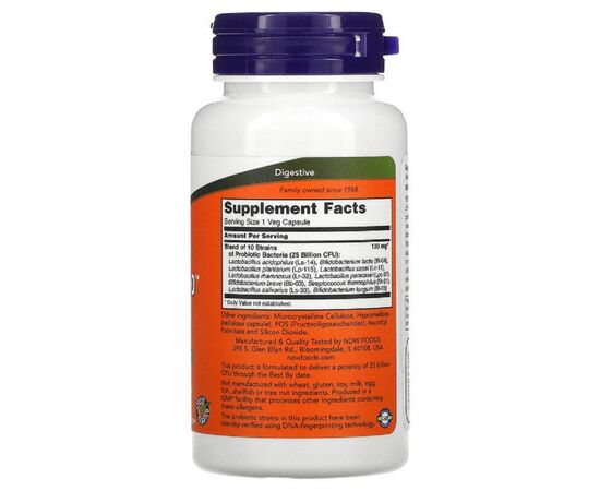 Пробиотики Now Foods Пробиотический Комплекс Probiotic 25 Billion,  100 вегетари (NOW-02933), изображение 2 Пробиотики Now Foods Пробиотический Комплекс Probiotic 25 Billion,  100 вегетари (NOW-02933), изображение 2