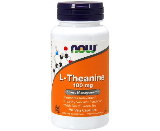 Аминокислота Now Foods L- Теанин, L-Theanine, 100 мг, 90 вегетарианских капсул (NOW-00145)
