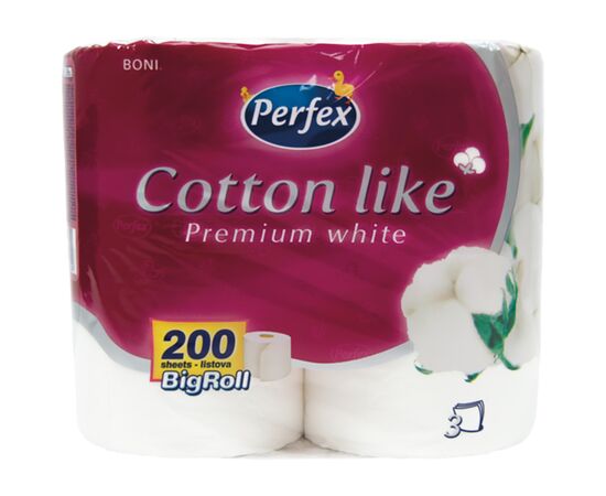 Туалетная бумага Perfex Cotton Like Premium White 3 слоя 4 рулона (8606102287329)