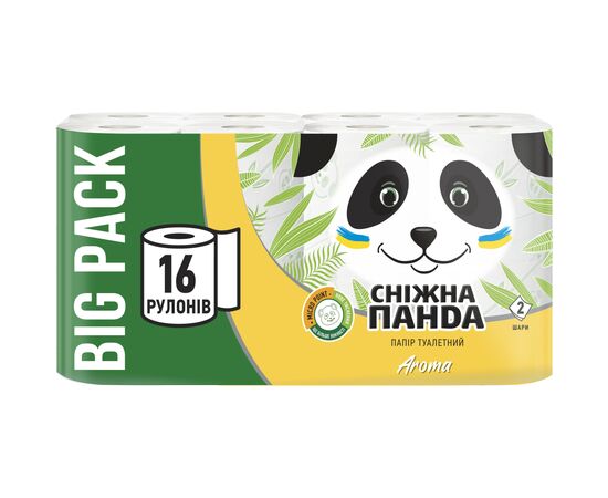 Туалетний папір Сніжна Панда Aroma 2 шари 16 рулонів (4820183971289)