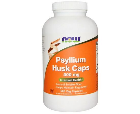 Травы Now Foods Подорожник (Псилиум), Psyllium Husks, 500 мг, 500 капсул (NOW-05972)
