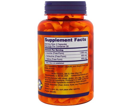 Аминокислота Now Foods Комплекс Аминокислот с Разветвлёнными Цепями, Branched Chain (NOW-00053), изображение 2 Аминокислота Now Foods Комплекс Аминокислот с Разветвлёнными Цепями, Branched Chain (NOW-00053), изображение 2