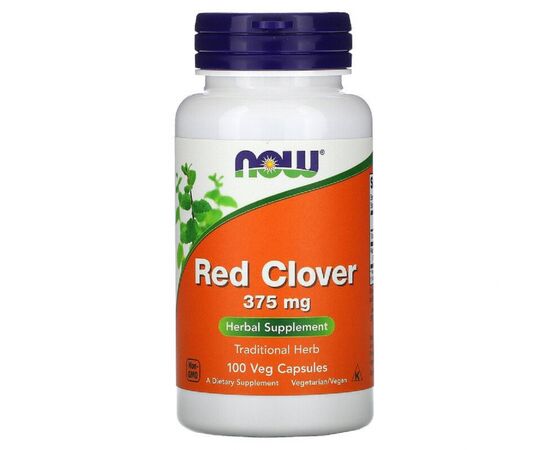 Травы Now Foods Красный Клевер, Red Clover, 375 мг, 100 Вегетарианских Капс (NOW-04730)