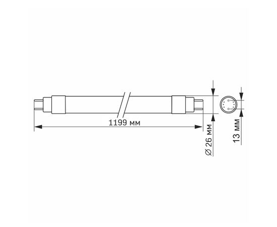 Лампочка Videx LED FITO  T8F 18W 1.2M (VL-T8F-1812B), изображение 5 Лампочка Videx LED FITO  T8F 18W 1.2M (VL-T8F-1812B), изображение 5