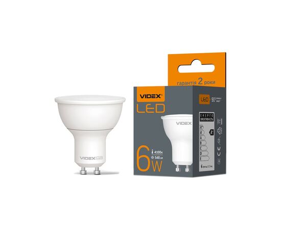 Лампочка Videx LED MR16еD 6W GU10 4100K дімерна (VL-MR16еD-06104)