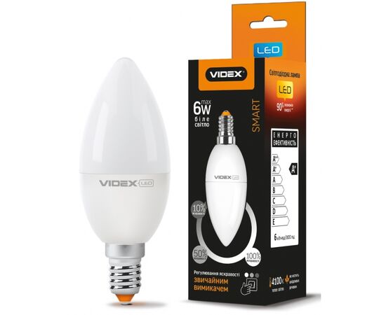Лампочка Videx LED C37eD3 7W E14 4100K (VL-C37eD3-07144)