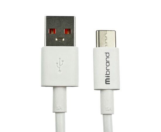 Дата кабель USB 2.0 AM to Type-C 1.0m MI-12 5A white Mibrand (MIDC/12TW)