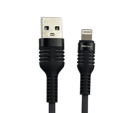 Дата кабель USB 2.0 AM to Lightning 1.0m MI-13 2A Black-Gray Mibrand (MIDC/13LBG)