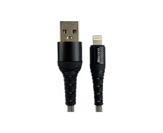 Дата кабель USB 2.0 AM to Lightning 1.0m MI-14 2A Black-Gray Mibrand (MIDC/14LBG)