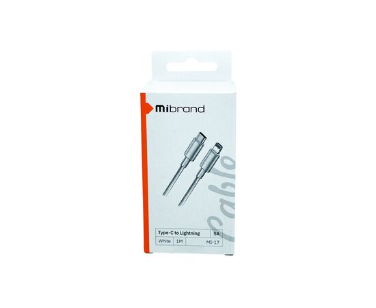 Дата кабель USB-C to Lightning 1.0m MI-17 5A Lightning White Mibrand (MIDC/17TLW), изображение 2 Дата кабель USB-C to Lightning 1.0m MI-17 5A Lightning White Mibrand (MIDC/17TLW), изображение 2