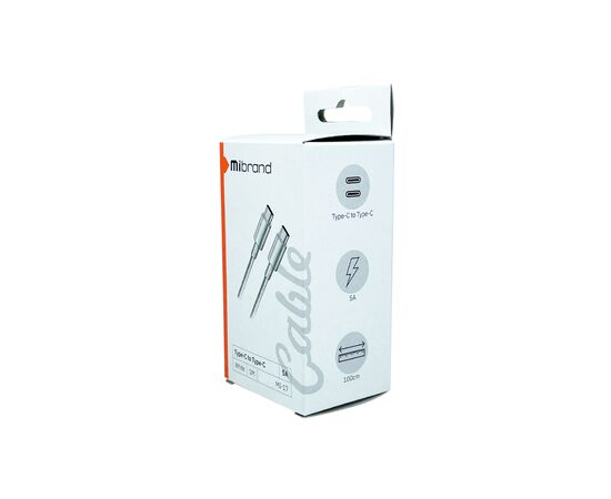 Дата кабель USB-C to USB-C 1.0m MI-17 5A Lightning White Mibrand (MIDC/17TTW), изображение 3 Дата кабель USB-C to USB-C 1.0m MI-17 5A Lightning White Mibrand (MIDC/17TTW), изображение 3