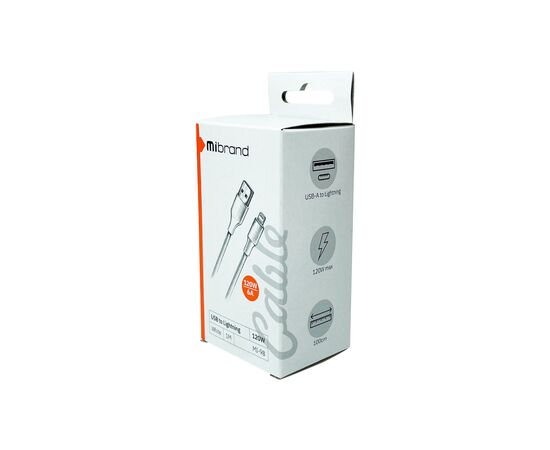 Дата кабель USB 2.0 AM to Lightning 1.0m MI-98 120W White Mibrand (MIDC/98LW), изображение 3 Дата кабель USB 2.0 AM to Lightning 1.0m MI-98 120W White Mibrand (MIDC/98LW), изображение 3