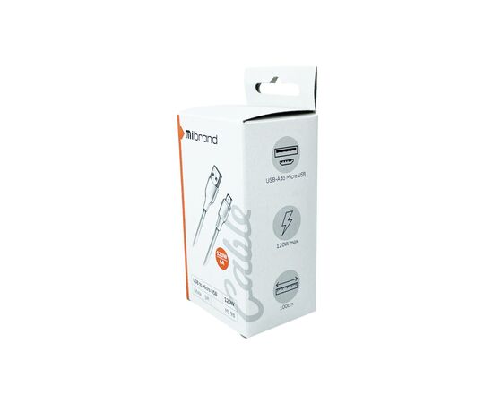 Дата кабель USB 2.0 AM to Micro 5P 1.0m MI-98 120W White Mibrand (MIDC/98MW), изображение 3 Дата кабель USB 2.0 AM to Micro 5P 1.0m MI-98 120W White Mibrand (MIDC/98MW), изображение 3