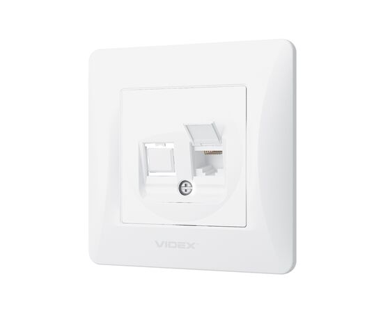 Компьютерная розетка Videx BINERA CAT6 (VF-BNSK1PC6-W), изображение 2 Компьютерная розетка Videx BINERA CAT6 (VF-BNSK1PC6-W), изображение 2