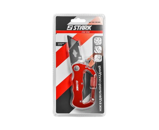 Нож монтажный Stark складной трапециевидный (506100840), изображение 4 Нож монтажный Stark складной трапециевидный (506100840), изображение 4