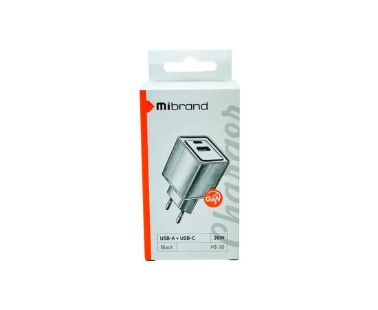 Зарядное устройство Mibrand MI-30 GaN Black (MIWC/30UCB), изображение 2 Зарядное устройство Mibrand MI-30 GaN Black (MIWC/30UCB), изображение 2