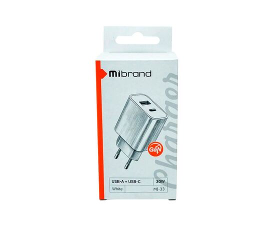 Зарядное устройство Mibrand MI-33 GaN White (MIWC/33UCW), изображение 2 Зарядное устройство Mibrand MI-33 GaN White (MIWC/33UCW), изображение 2