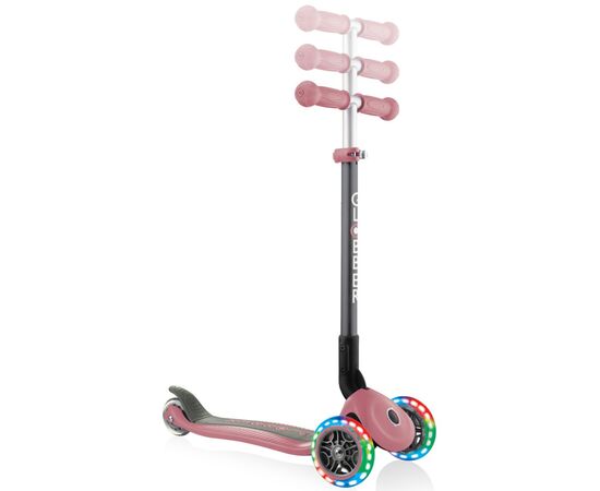 Самокат Globber Primo Foldable Lights пастельно-розовый (432-210-2), изображение 3 Самокат Globber Primo Foldable Lights пастельно-розовый (432-210-2), изображение 3