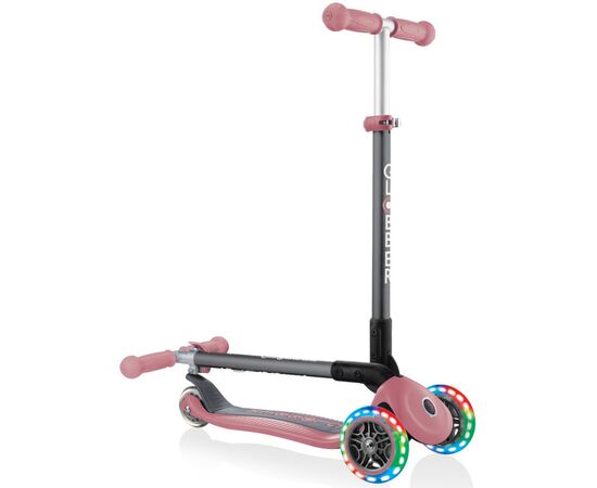 Самокат Globber Primo Foldable Lights пастельно-розовый (432-210-2), изображение 4 Самокат Globber Primo Foldable Lights пастельно-розовый (432-210-2), изображение 4
