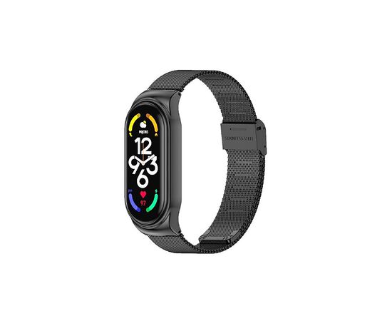 Ремешок для фитнес браслета BeCover Metal для Xiaomi Mi Smart Band 7 Black (707493)