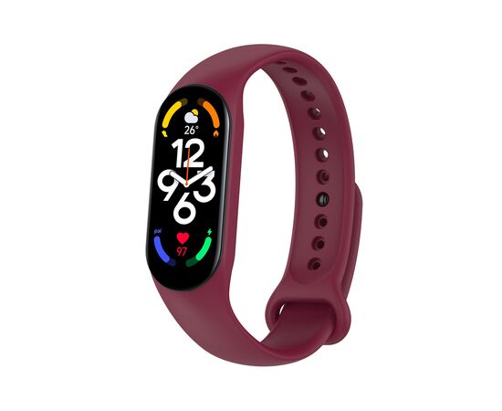 Ремешок для фитнес браслета BeCover Silicone для Xiaomi Mi Smart Band 7 Red Wine (707491)