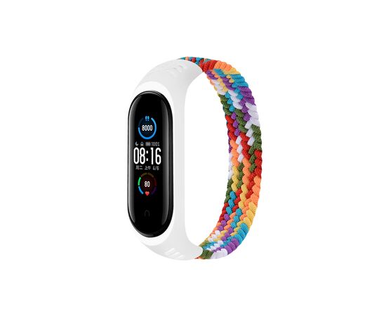 Ремешок для фитнес браслета BeCover Elastic Nylon Style для Xiaomi Mi Smart Band 5/6 (Size S) Rainbow (706143)
