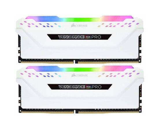 Модуль пам'яті для комп'ютера DDR4 16GB (2x8GB) 3600 MHz Vengeance RGB Pro White Corsair (CMW16GX4M2D3600C18W)