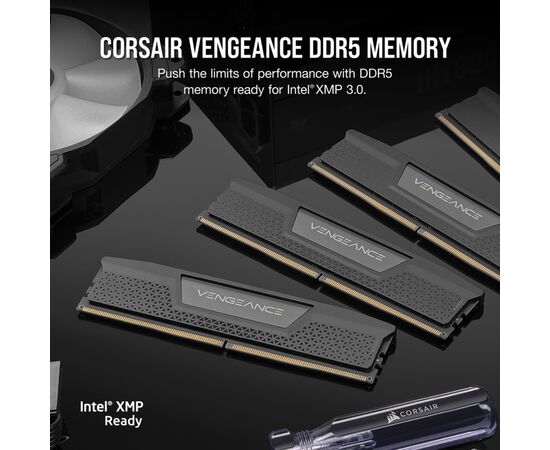 Модуль памяти для компьютера DDR5 32GB (2x16GB) 6400 MHz Vengeance Corsair (CMK32GX5M2B6400C32), изображение 6 Модуль памяти для компьютера DDR5 32GB (2x16GB) 6400 MHz Vengeance Corsair (CMK32GX5M2B6400C32), изображение 6